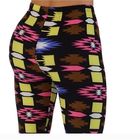 🔟ALWAYS" Women's "Electric Splash" Leggings multi bold colors SEE DESC FOR SIZE - Picture 2 of 2